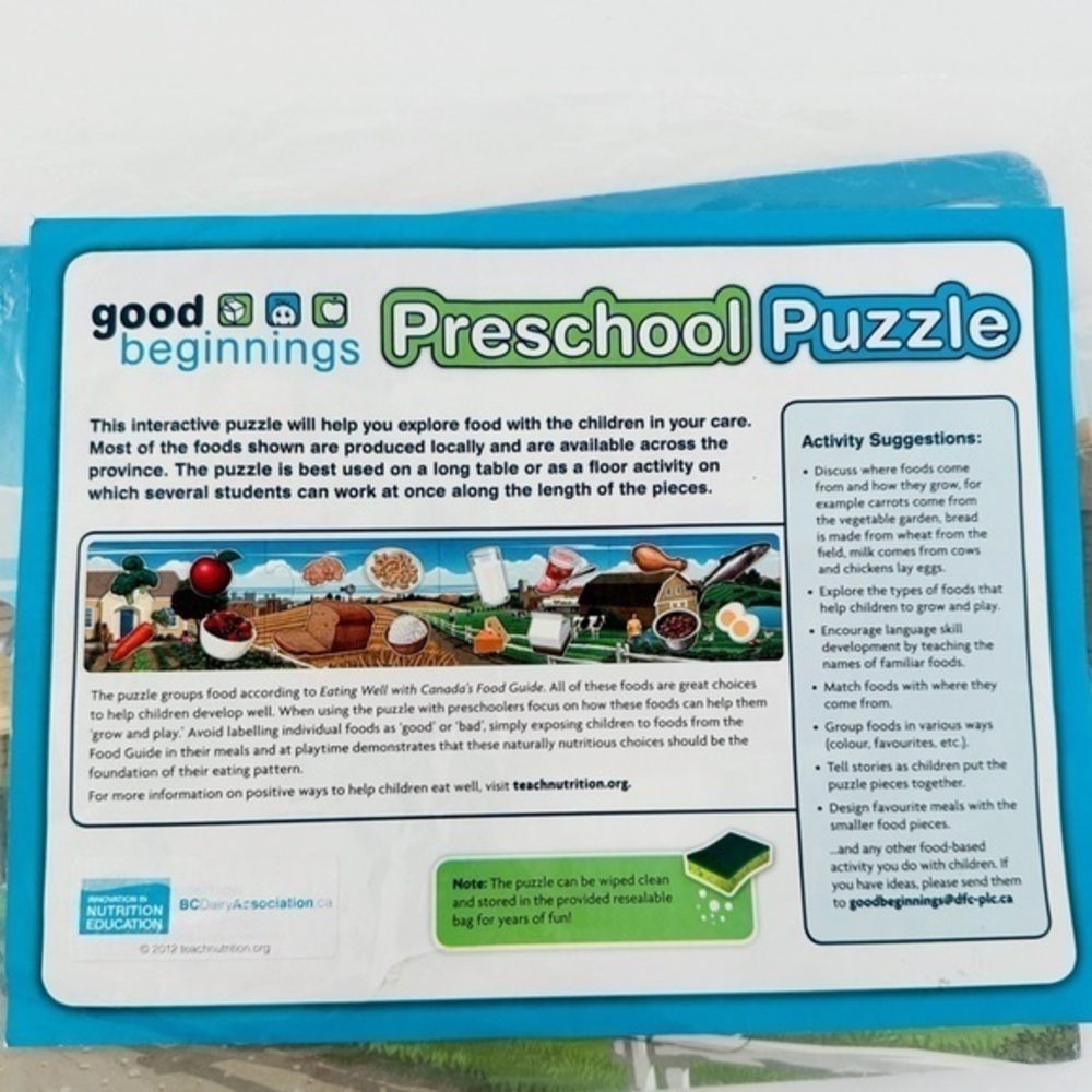 Preschool Food Groups Nutrition Jumbo Puzzle
